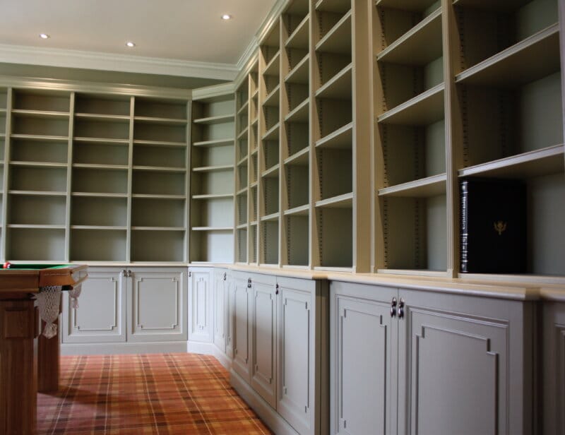 Painted fitted library - bespoke traditional library - carpenter